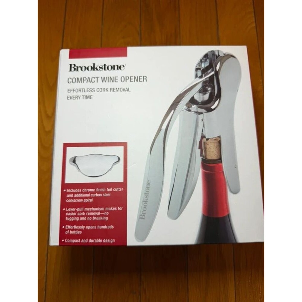 New Brookstone Compact Wine Opener Effortless Cork Removal